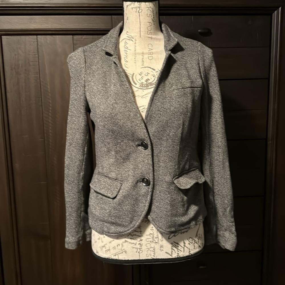 Loft petites cotton blend gray blazer. NWOT